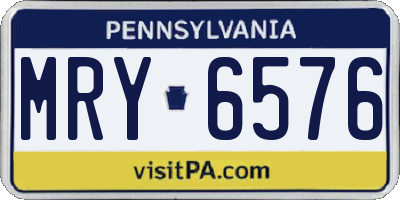 PA license plate MRY6576