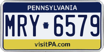 PA license plate MRY6579