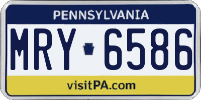 PA license plate MRY6586
