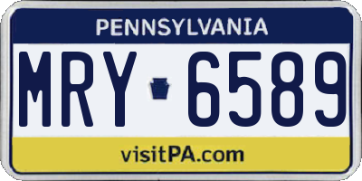 PA license plate MRY6589