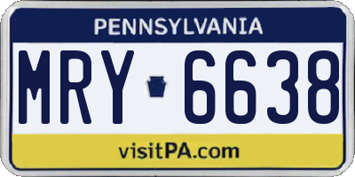 PA license plate MRY6638