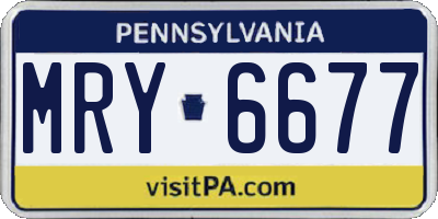 PA license plate MRY6677
