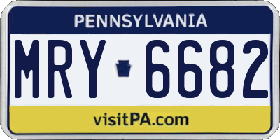 PA license plate MRY6682