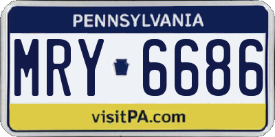 PA license plate MRY6686