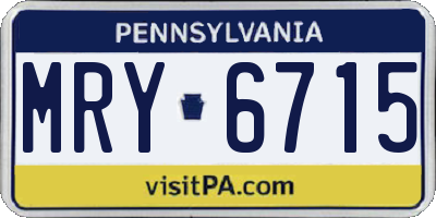 PA license plate MRY6715