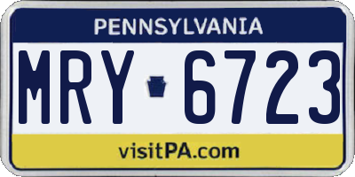 PA license plate MRY6723