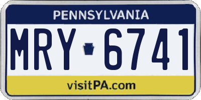 PA license plate MRY6741