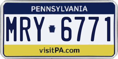 PA license plate MRY6771