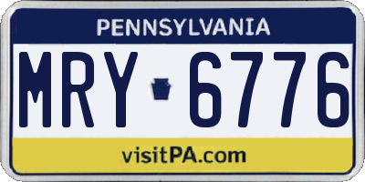 PA license plate MRY6776