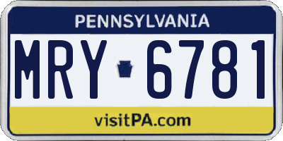 PA license plate MRY6781