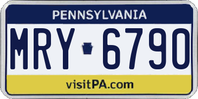 PA license plate MRY6790