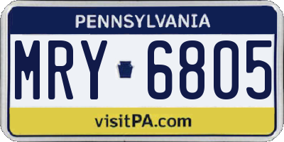 PA license plate MRY6805