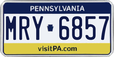 PA license plate MRY6857