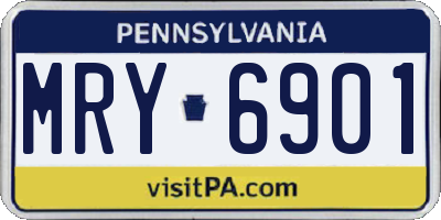 PA license plate MRY6901