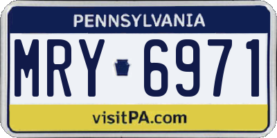 PA license plate MRY6971