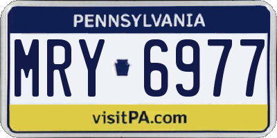 PA license plate MRY6977