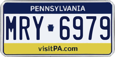 PA license plate MRY6979
