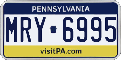 PA license plate MRY6995