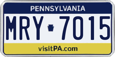 PA license plate MRY7015