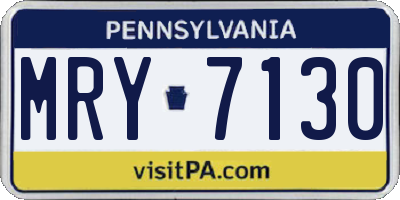 PA license plate MRY7130
