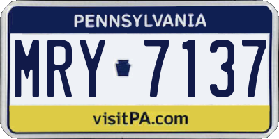 PA license plate MRY7137
