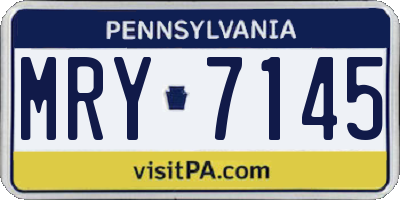 PA license plate MRY7145