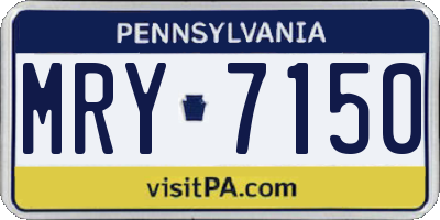 PA license plate MRY7150
