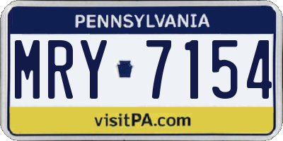PA license plate MRY7154