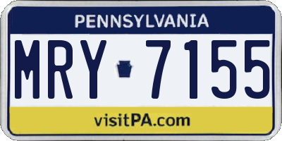 PA license plate MRY7155