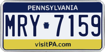 PA license plate MRY7159