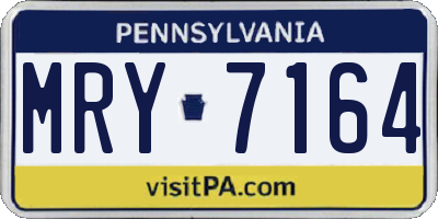PA license plate MRY7164