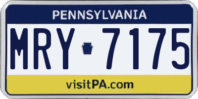 PA license plate MRY7175