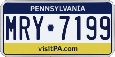 PA license plate MRY7199