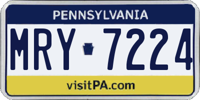 PA license plate MRY7224