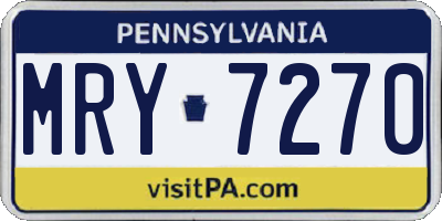 PA license plate MRY7270