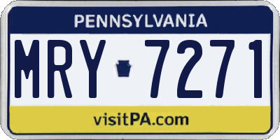 PA license plate MRY7271