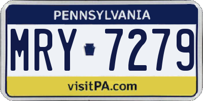 PA license plate MRY7279