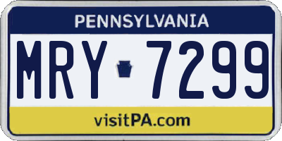 PA license plate MRY7299