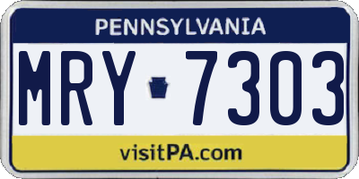 PA license plate MRY7303
