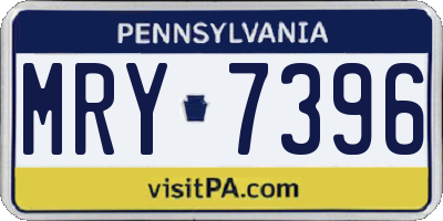 PA license plate MRY7396