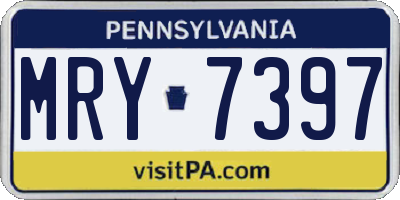 PA license plate MRY7397