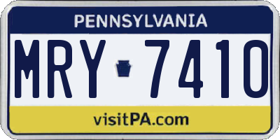 PA license plate MRY7410