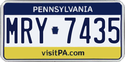 PA license plate MRY7435