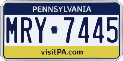PA license plate MRY7445