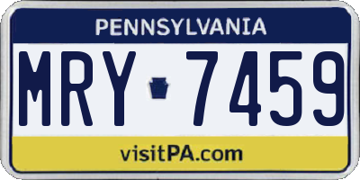 PA license plate MRY7459