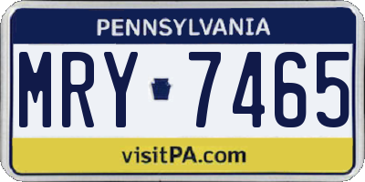 PA license plate MRY7465