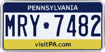PA license plate MRY7482