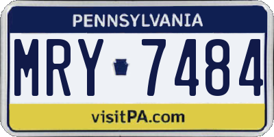 PA license plate MRY7484