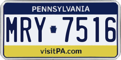 PA license plate MRY7516