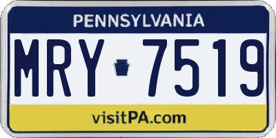 PA license plate MRY7519